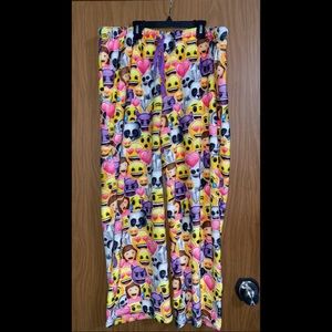 fuzzy emoji pajama bottoms